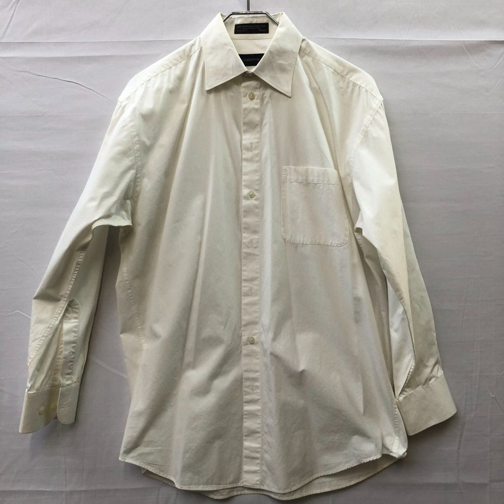 Clairborne Men's White 100% Cotton Button Down 15 1/2 Medium